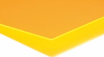 Gjuten akrylskiva, Lysande kant, Fluorescerande gul, 750mm x 1000mm x 3,0mm